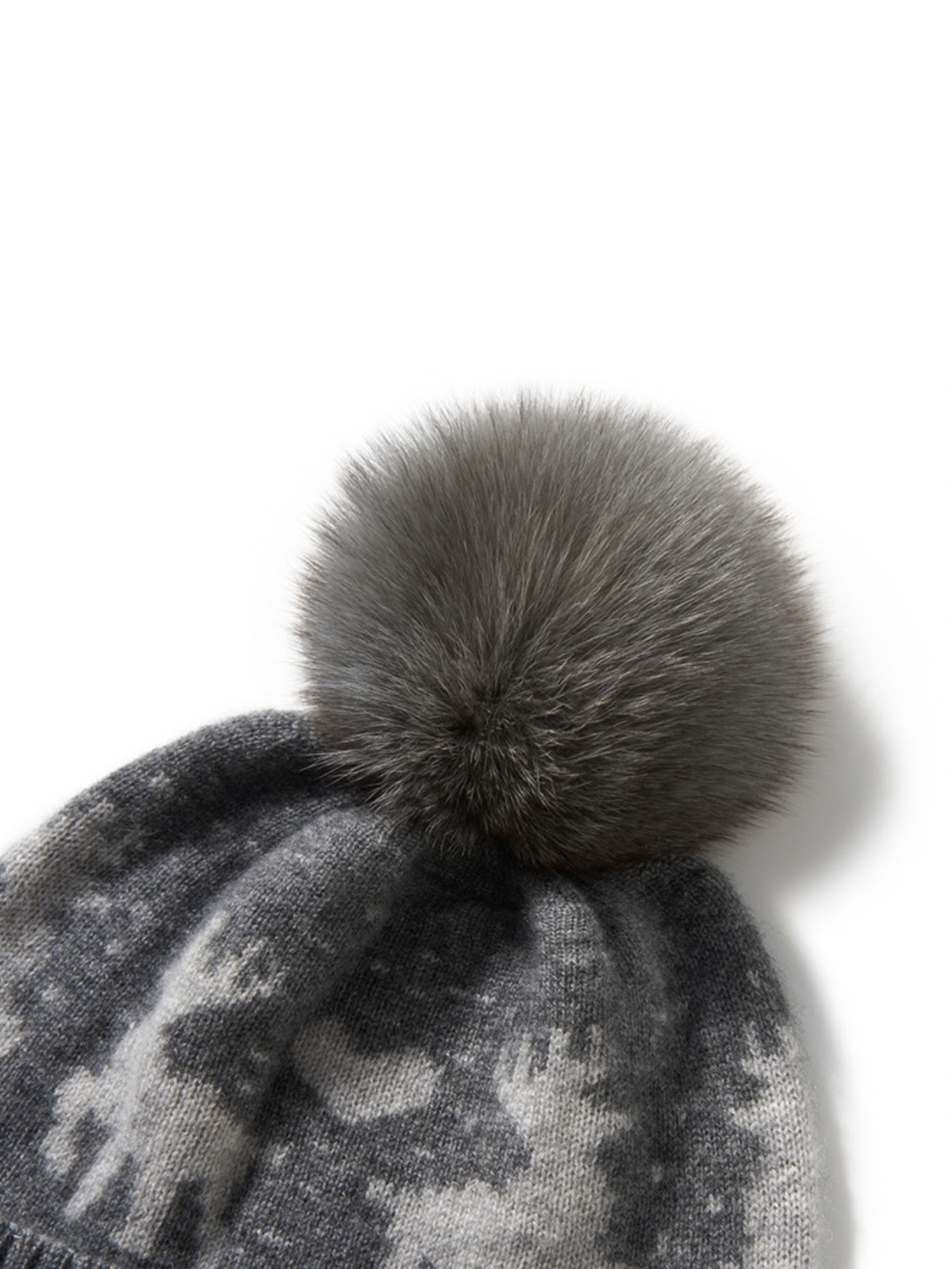 Honora Cashmere Reindeer Pom Pom Beanie