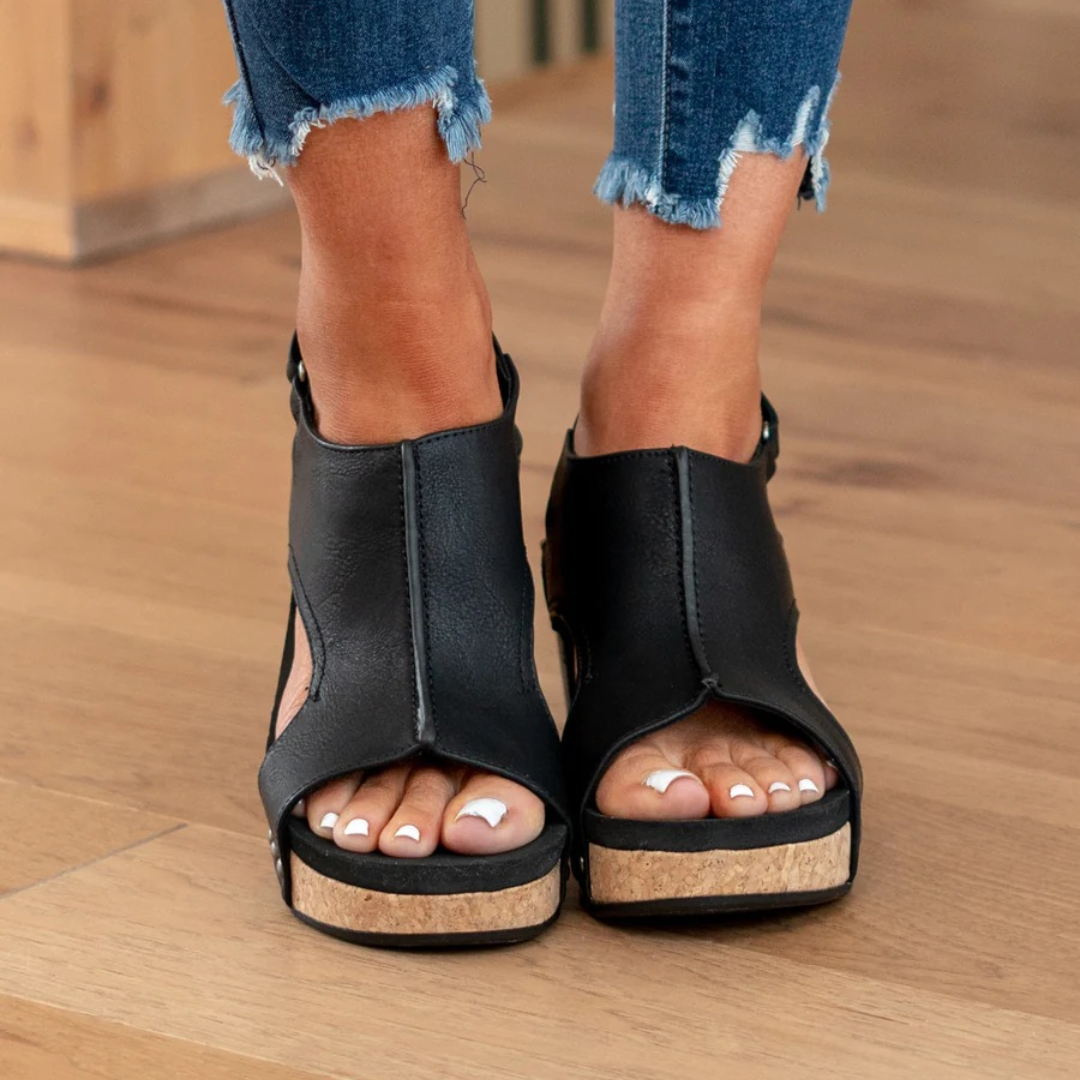 Gloria Orthopedic Cork Wedge Sandals
