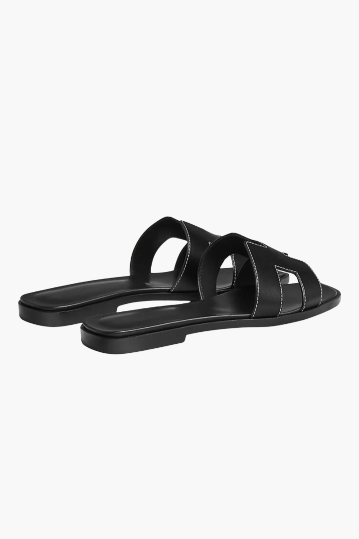 Margo & Main – flat cutout leather slide sandals, additional view 11, US women's sizes