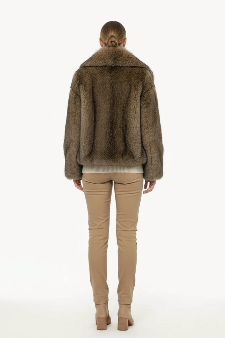 Margo & Main – faux fur wide collar short coat, additional view 14, US women's sizes
