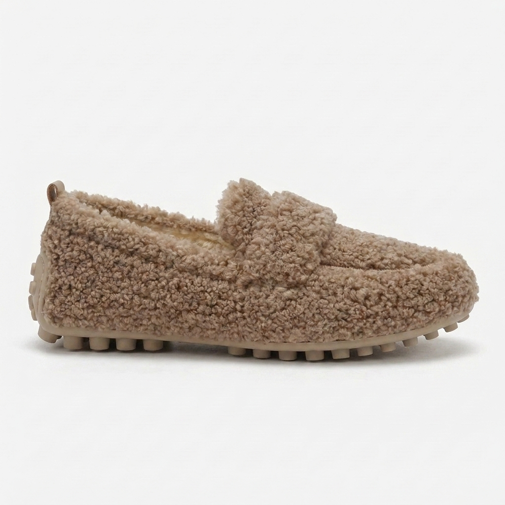 Margo & Main – plush sherpa driving loafers, styled view, US women's sizes