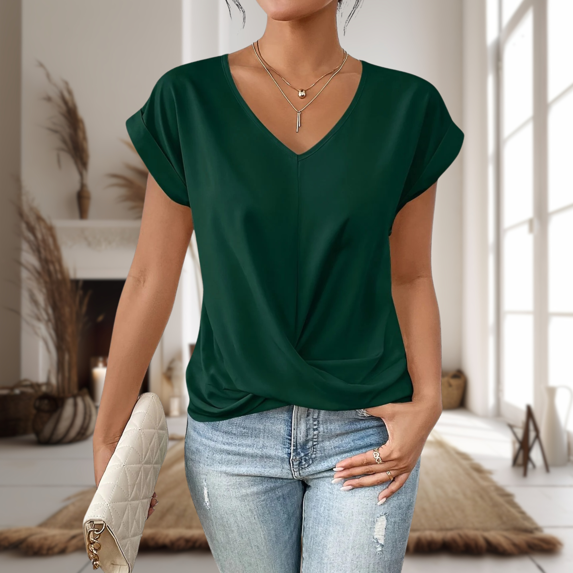 Lucille Twist Front Blouse