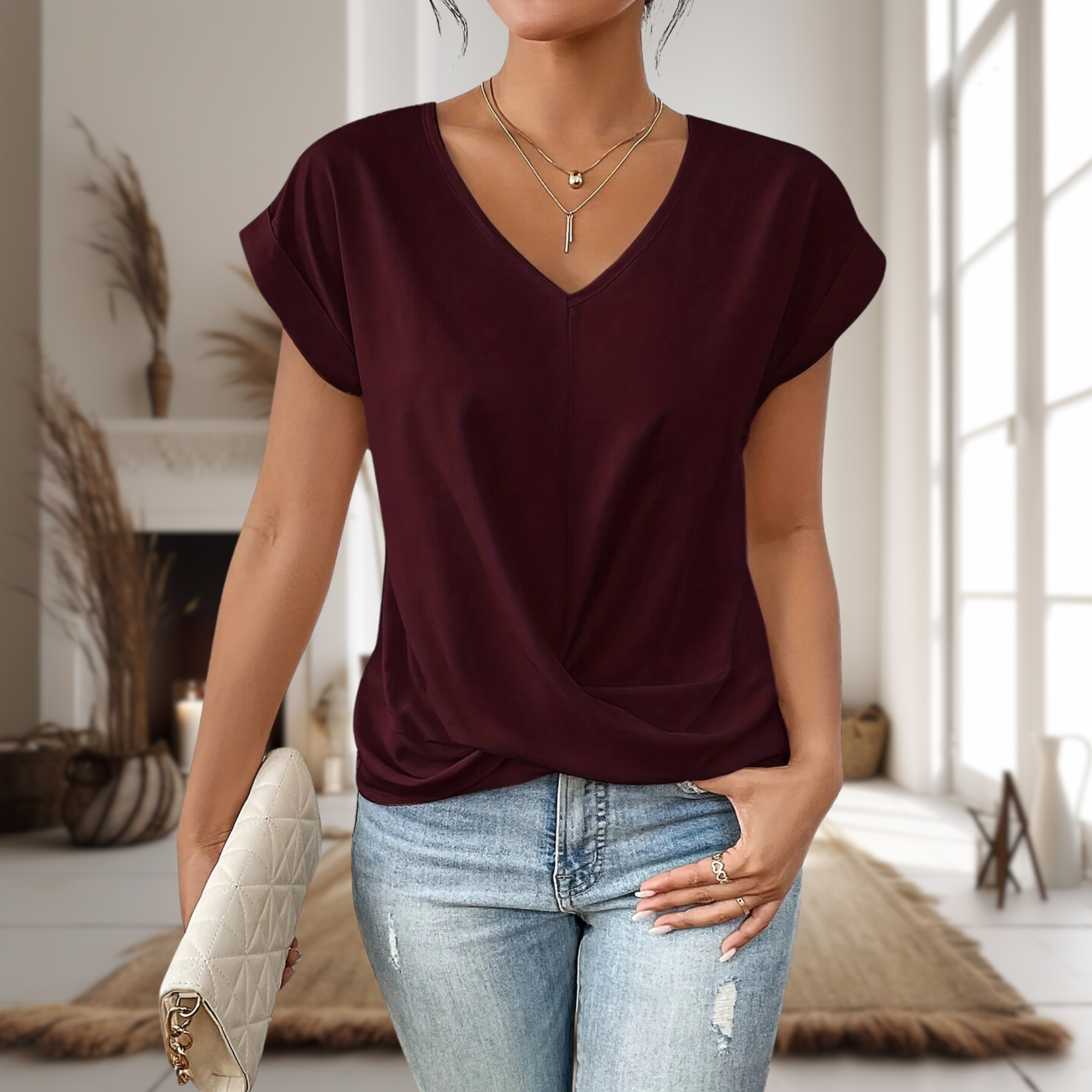Lucille Twist Front Blouse