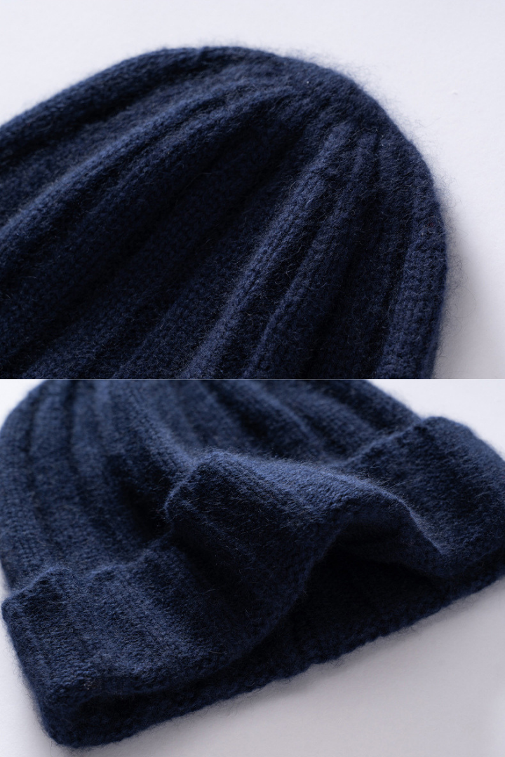 Severine Pure Cashmere Ribbed Beanie