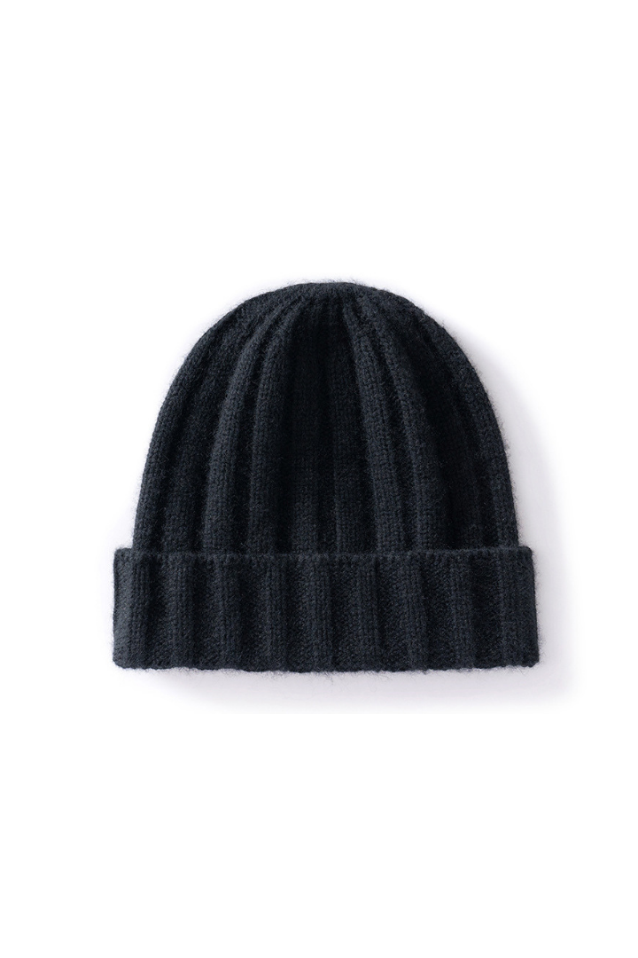 Severine Pure Cashmere Ribbed Beanie