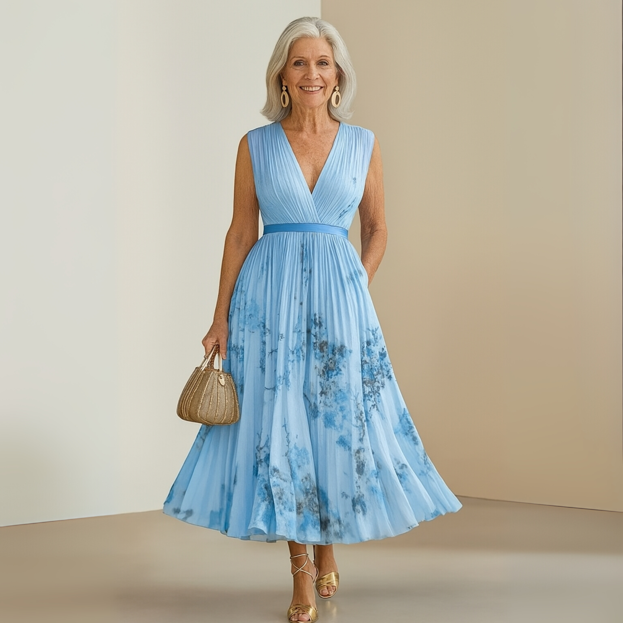 Elowen Floral Flowy Midi Dress