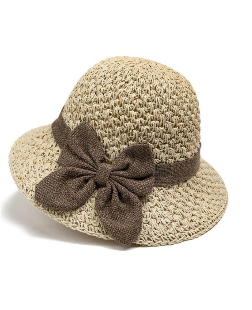 Hattie Elegant Straw Sun Hat With Bow