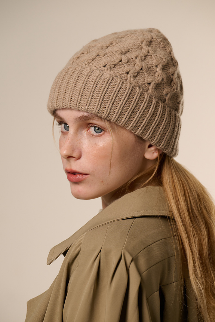 Harmony Cashmere Blend Cable Beanie