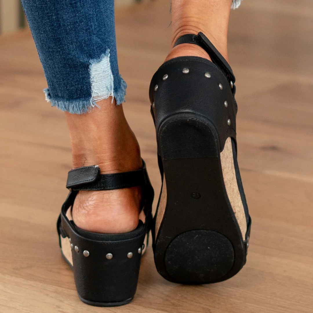 Gloria Orthopedic Cork Wedge Sandals