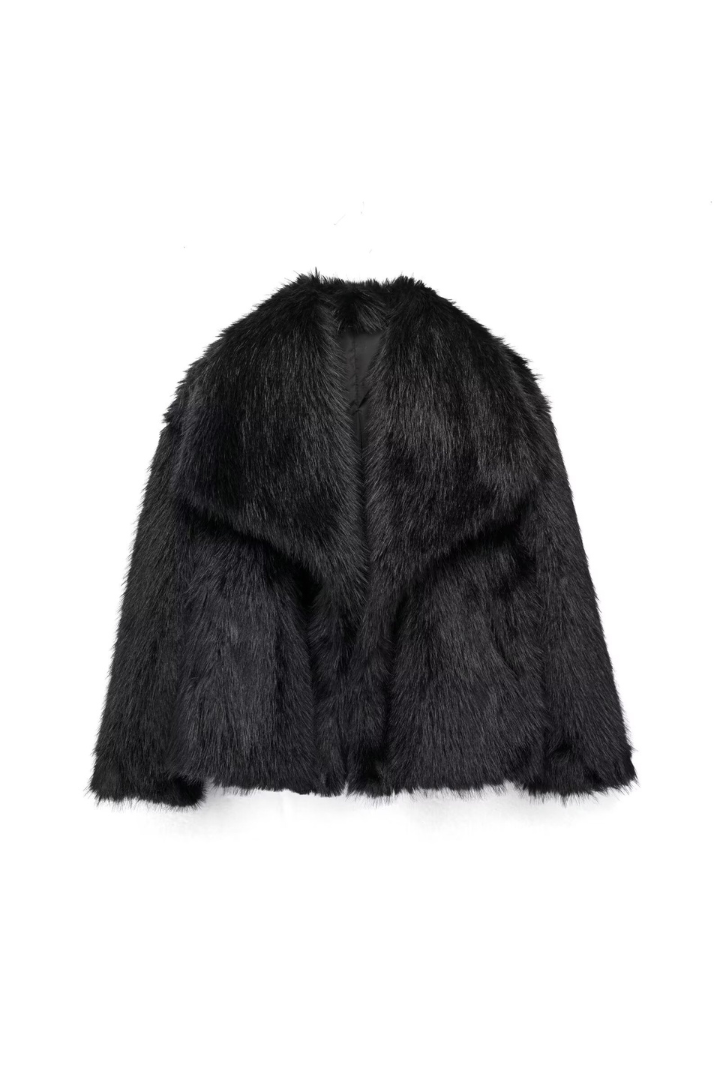 Margo & Main – faux fur wide collar short coat, additional view 37, US women's sizes
