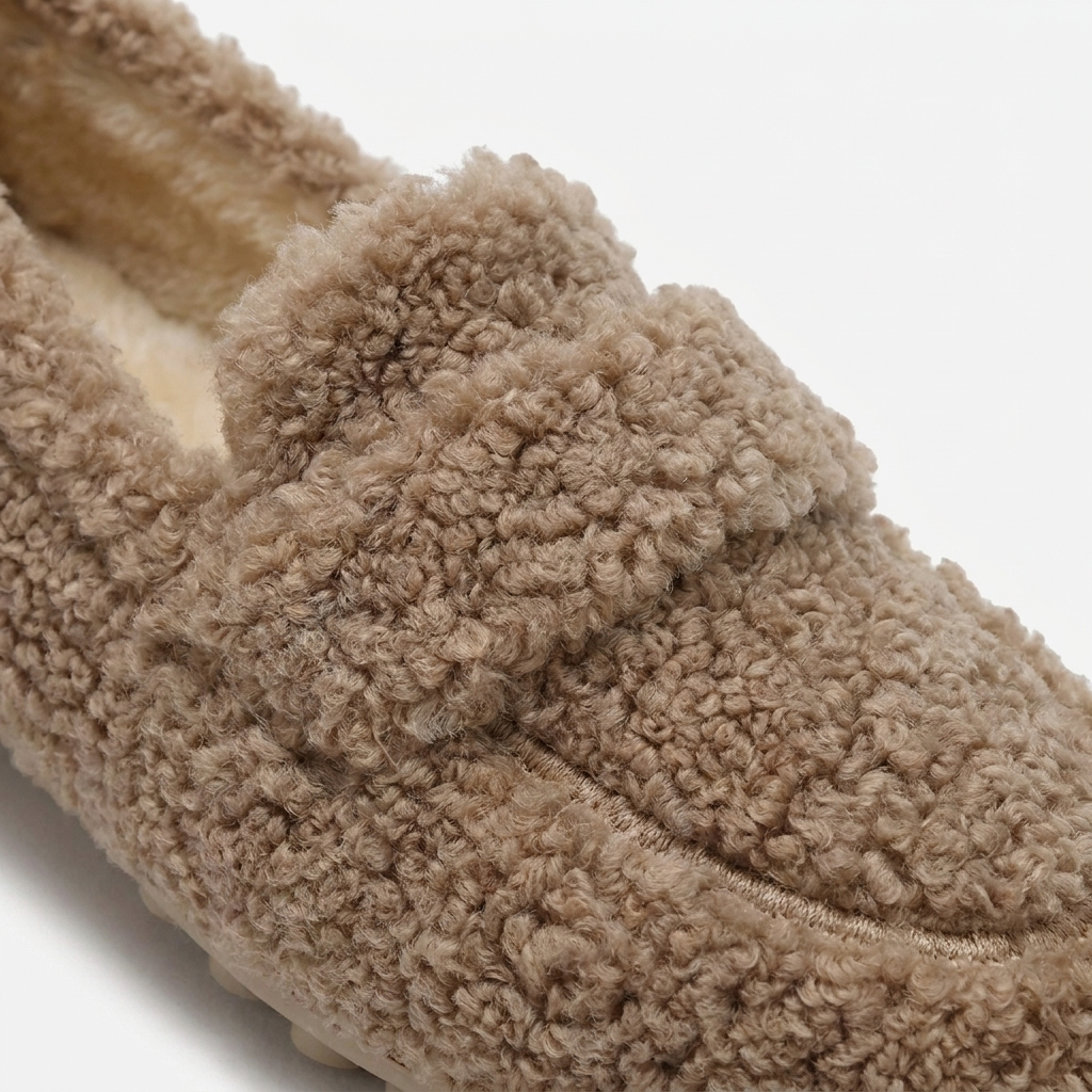 Margo & Main – plush sherpa driving loafers, back view, US women's sizes