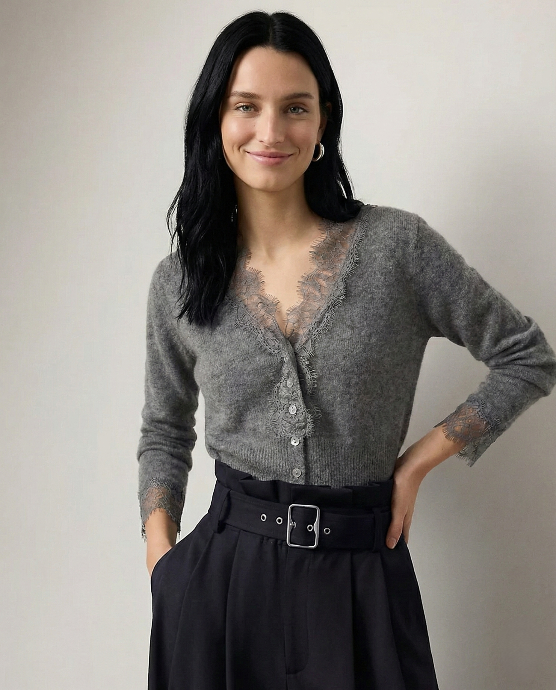 Amelia Cashmere Lace Cardigan