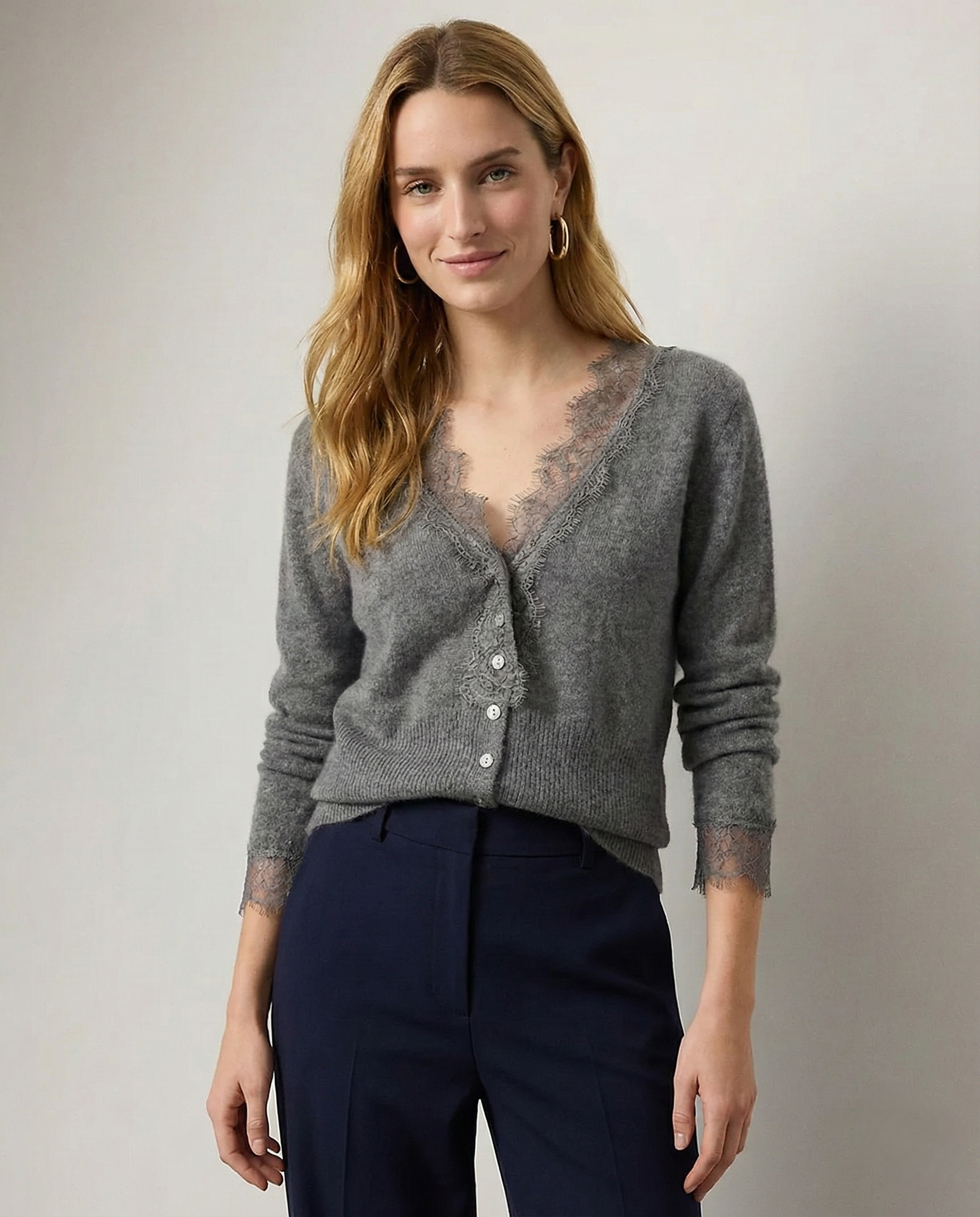 Amelia Cashmere Lace Cardigan