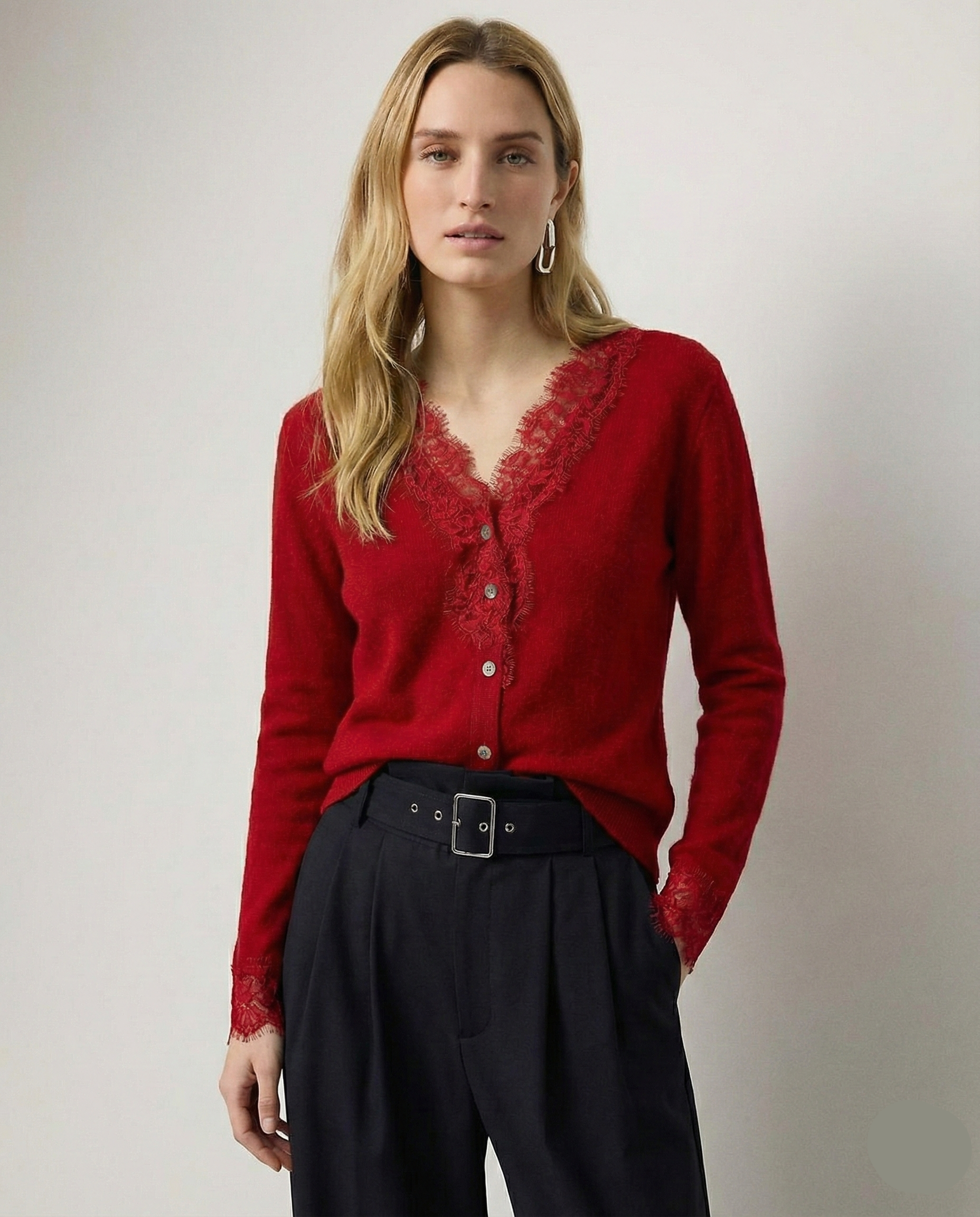 Amelia Cashmere Lace Cardigan