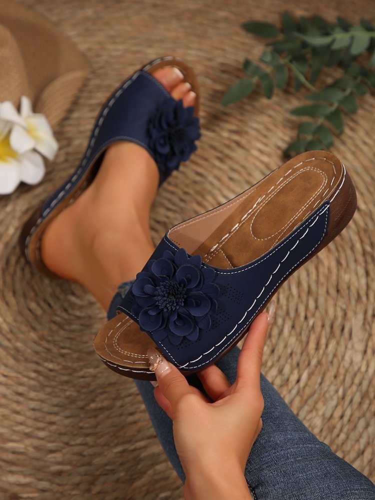 Autumn Floral Comfort Slide Sandals