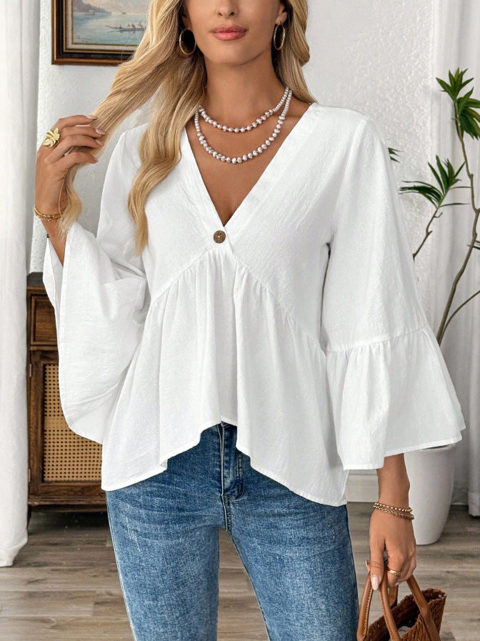 Faye Bohemian Flare Sleeve Blouse