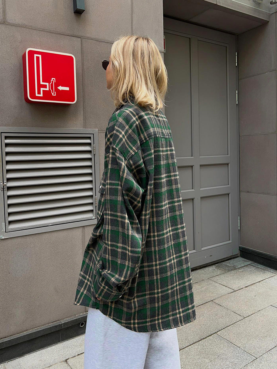 Raquel Oversized Plaid Flap Pocket Shacket