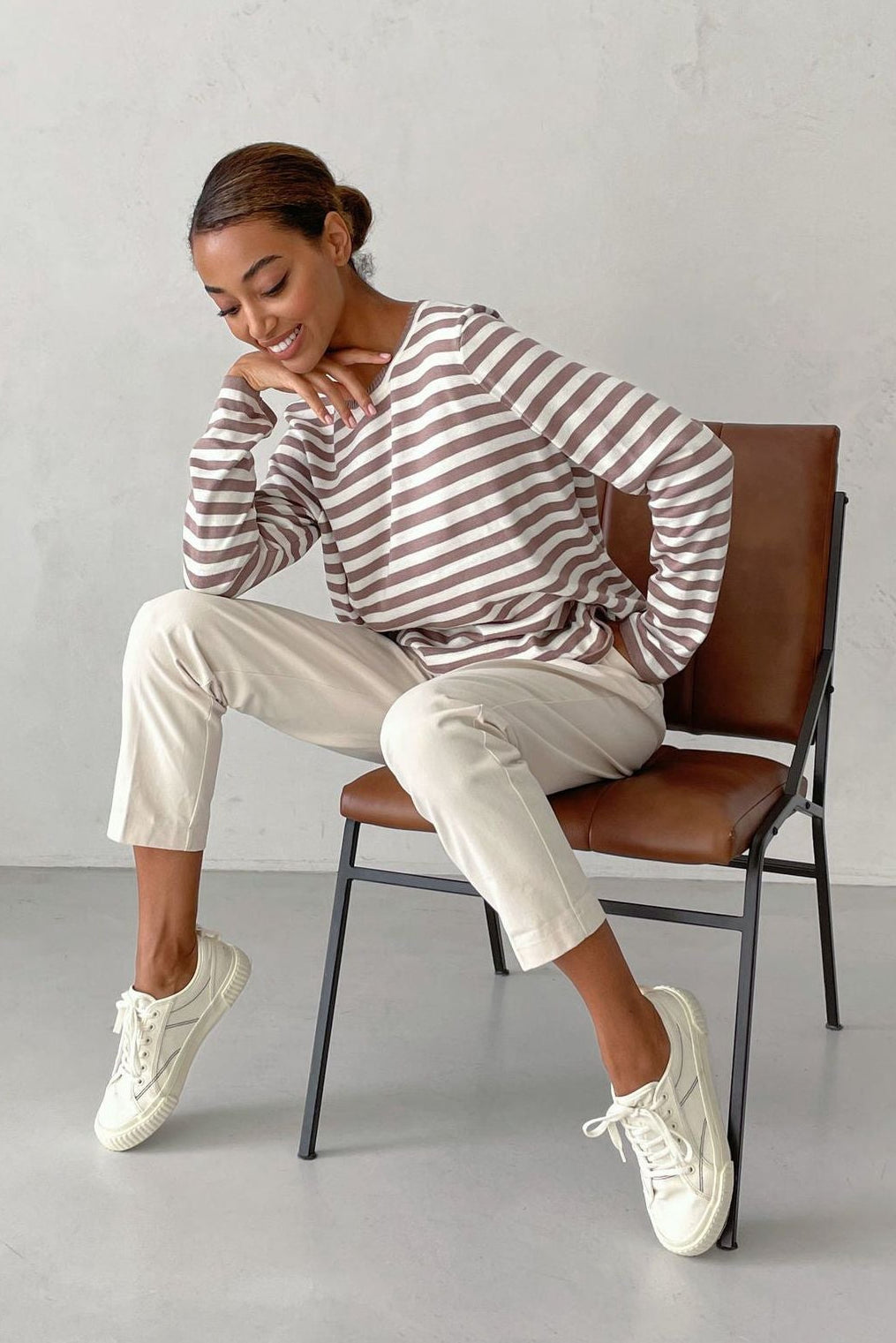 Harlow Striped Crew Neck Knit Sweater