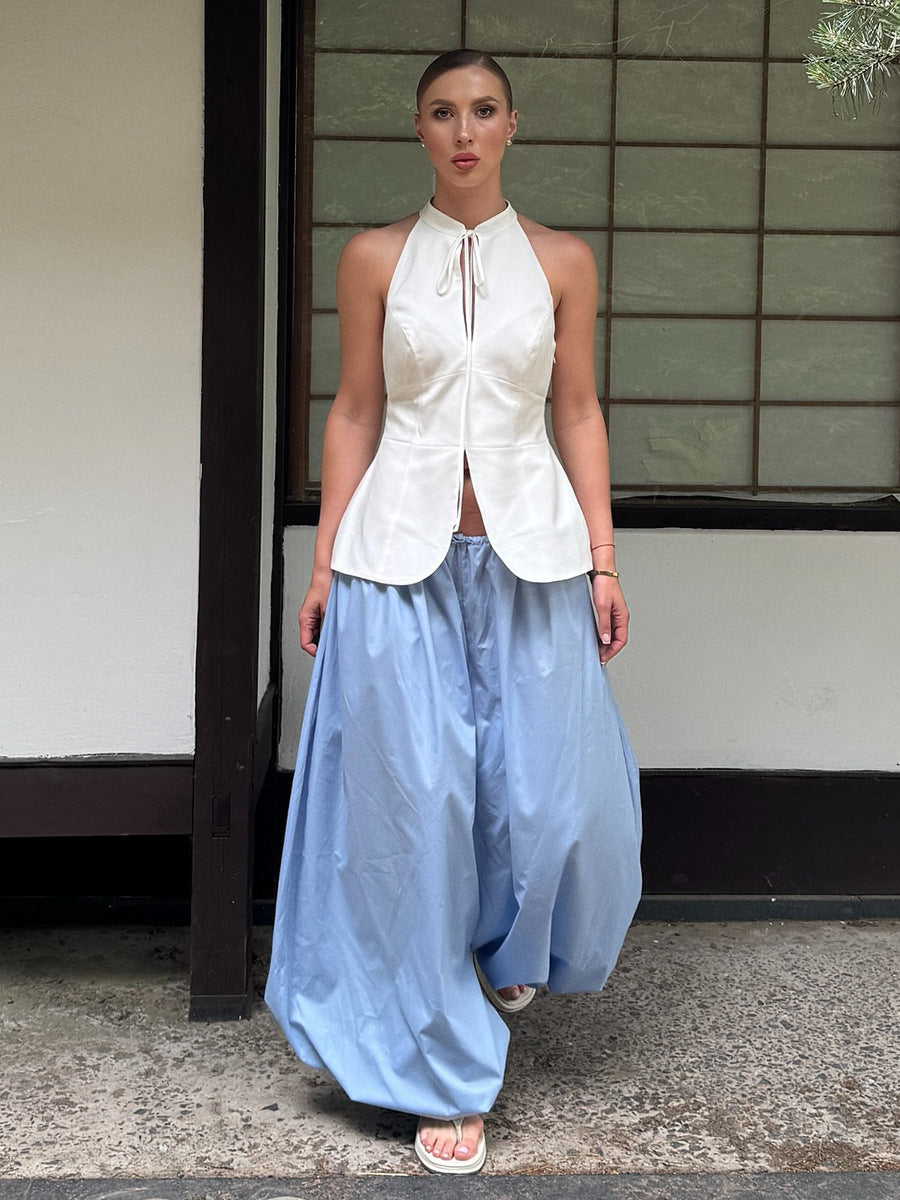Geraldine Cotton Wide-Leg Balloon Pants