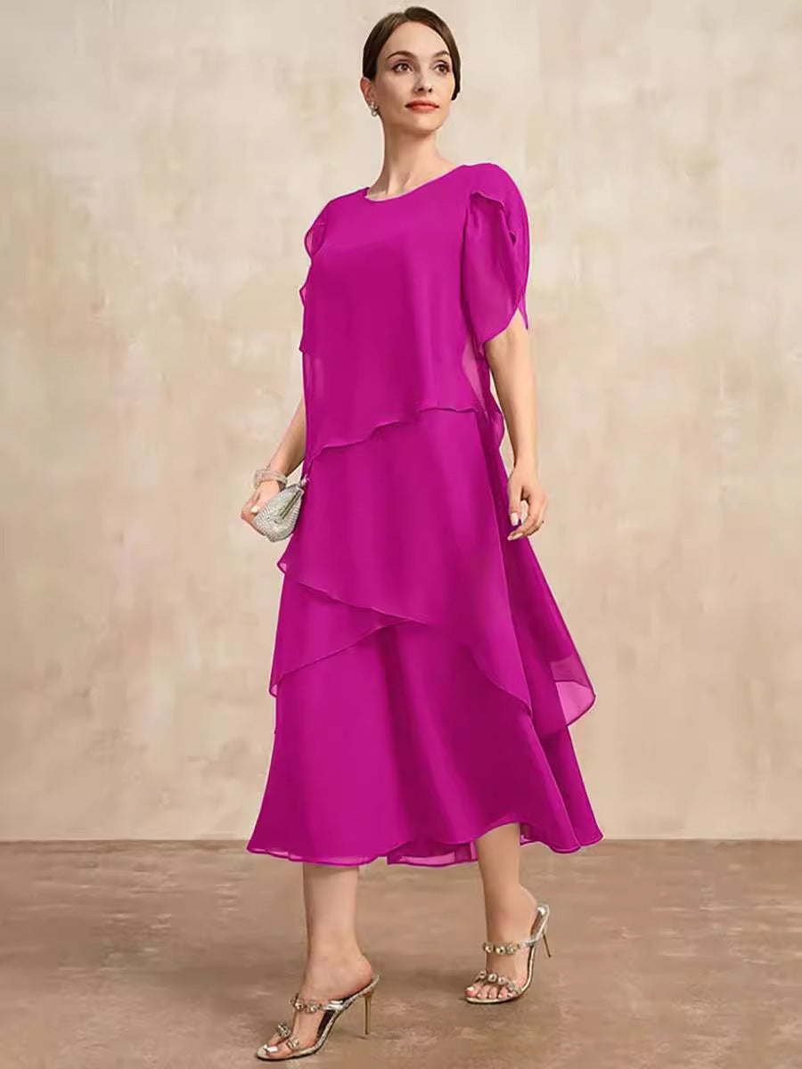 Marielle Layered Chiffon Midi Dress
