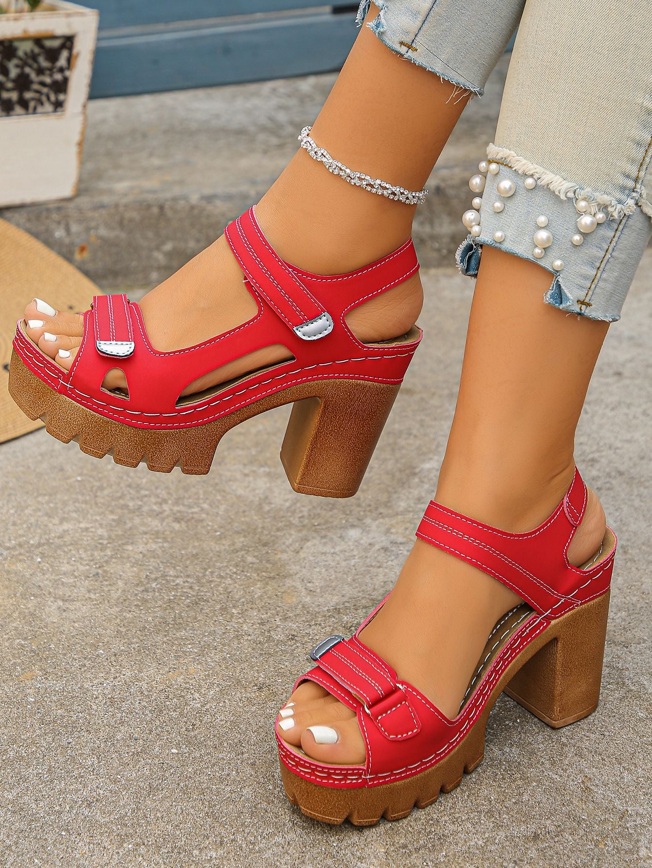 Alberta Platform Block Heel Comfort Sandals