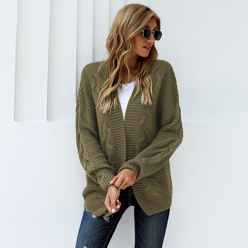 Edith Oversized Cable Knit Open Cardigan