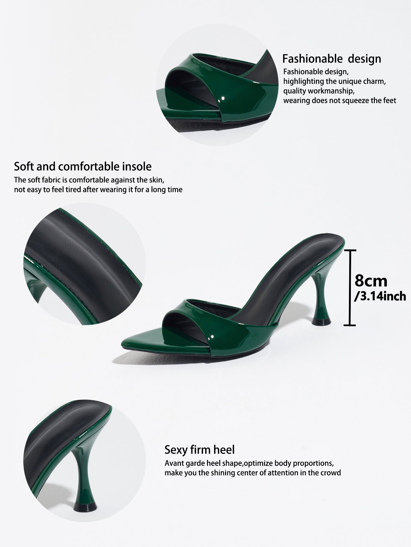 Women's Sculpted Patent Mule Heels