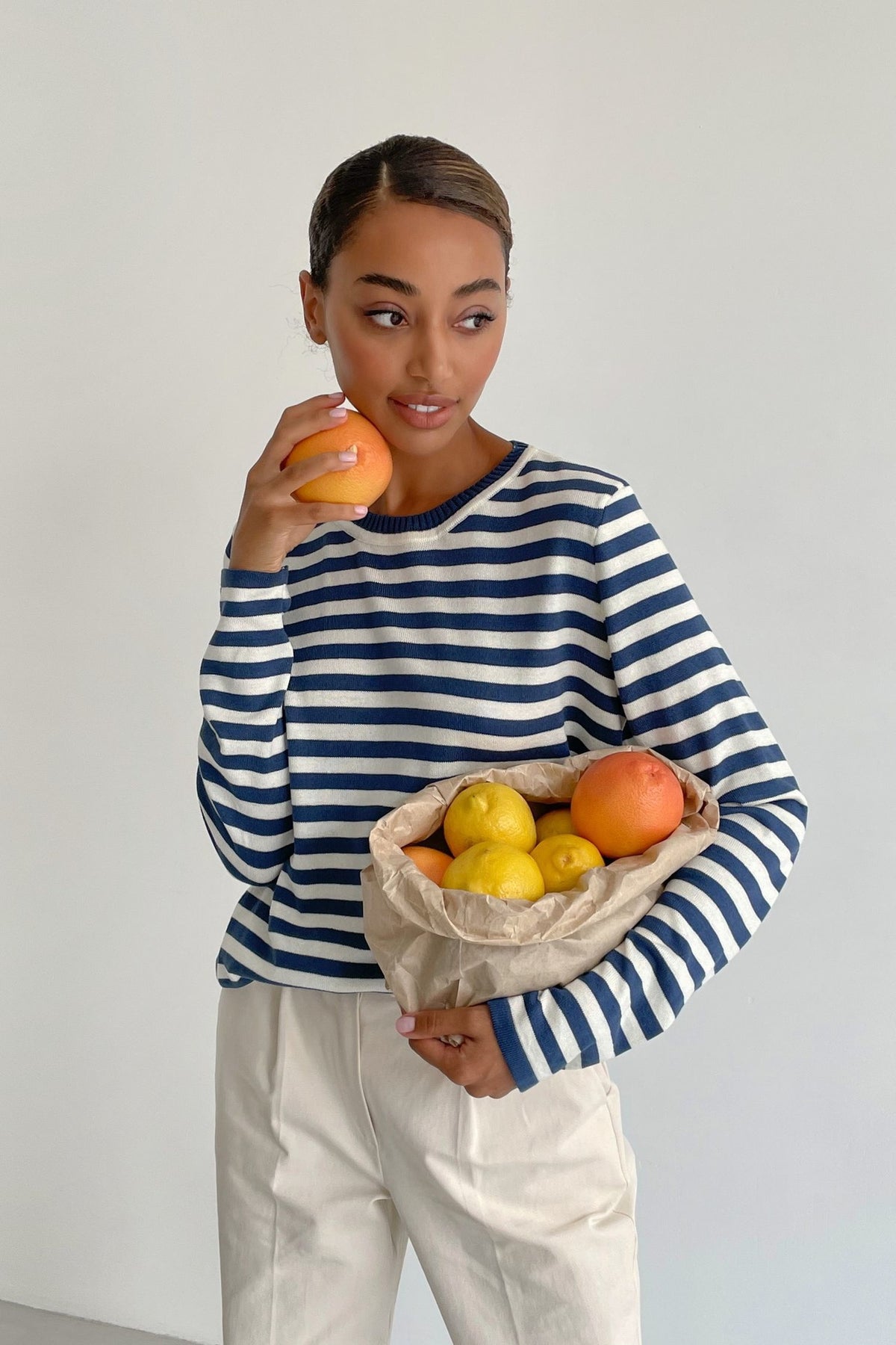 Harlow Striped Crew Neck Knit Sweater