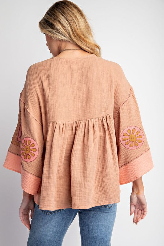 Norma Embroidered Boho Blouse