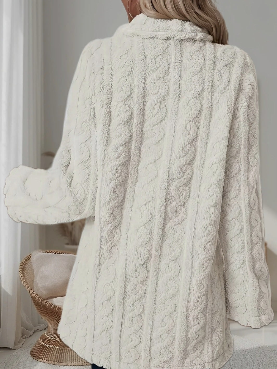 Griselda Plush Double-Breasted Fleece Coat