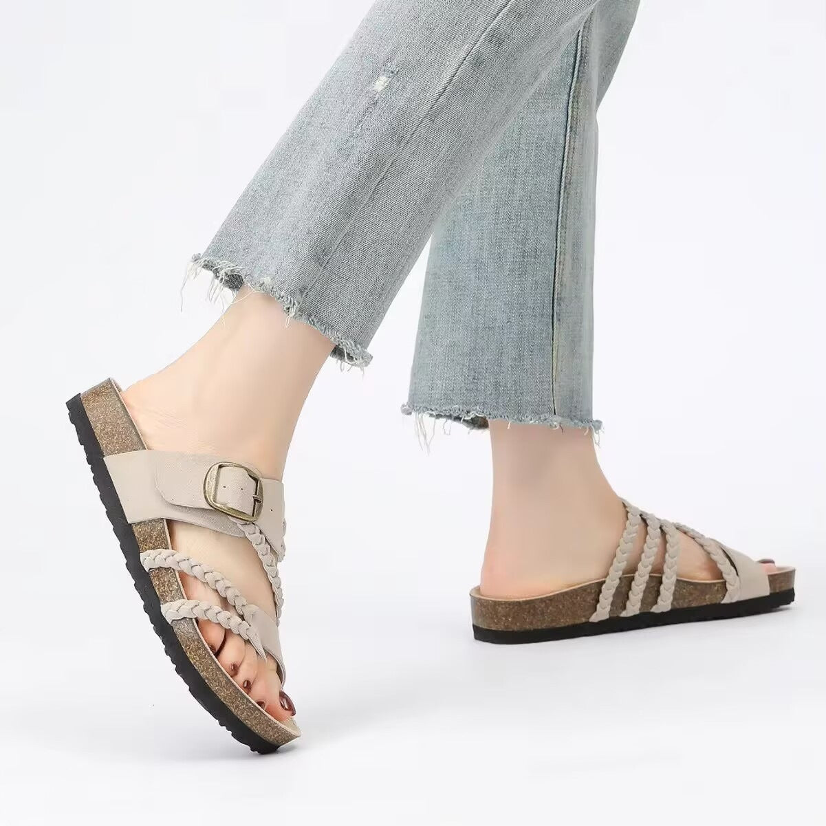 Hayleigh Braided Cork Footbed Sandals