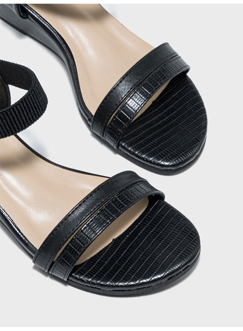 Margo & Main – textured strap low wedge sandals, fabric detail, US women's sizes
