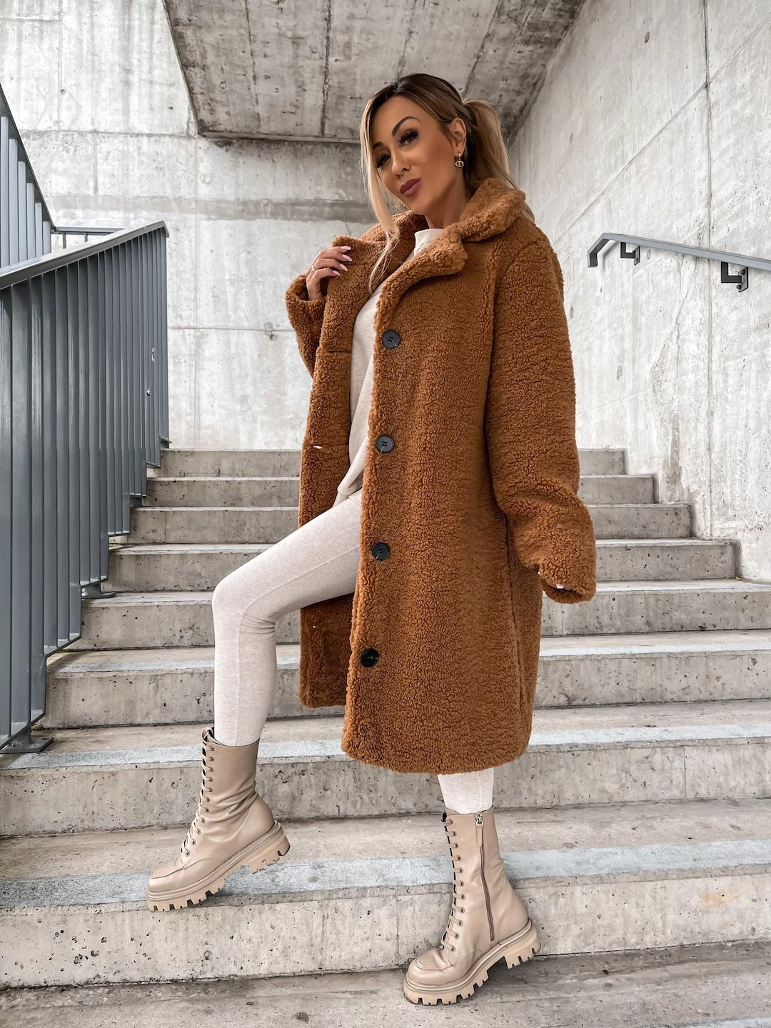 Alfreda Teddy Faux Fur Longline Coat