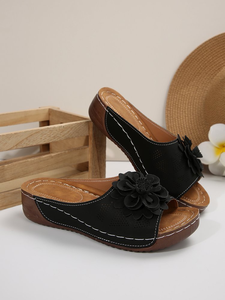 Autumn Floral Comfort Slide Sandals
