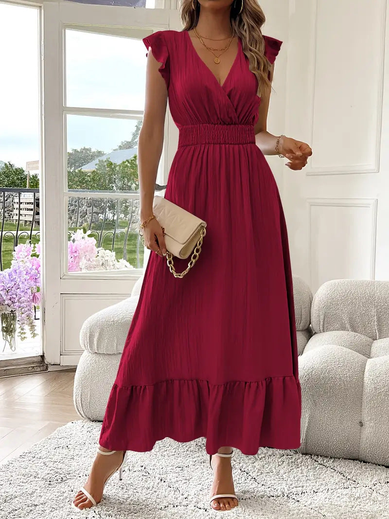 Serafina Ruffle Sleeve Maxi Dress