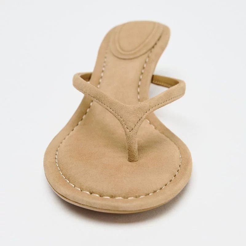 Nola Cushioned Kitten Heel Thong Sandals