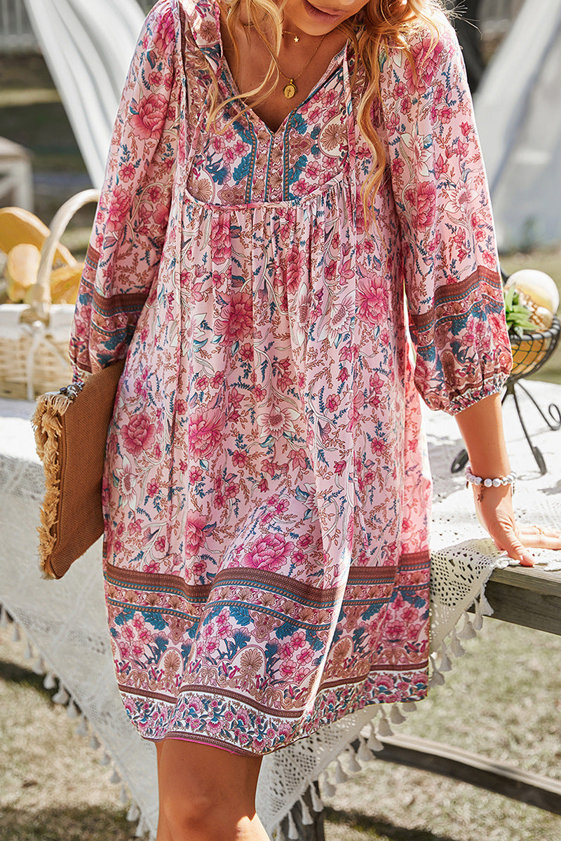 Ellora Boho Floral Tunic Dress