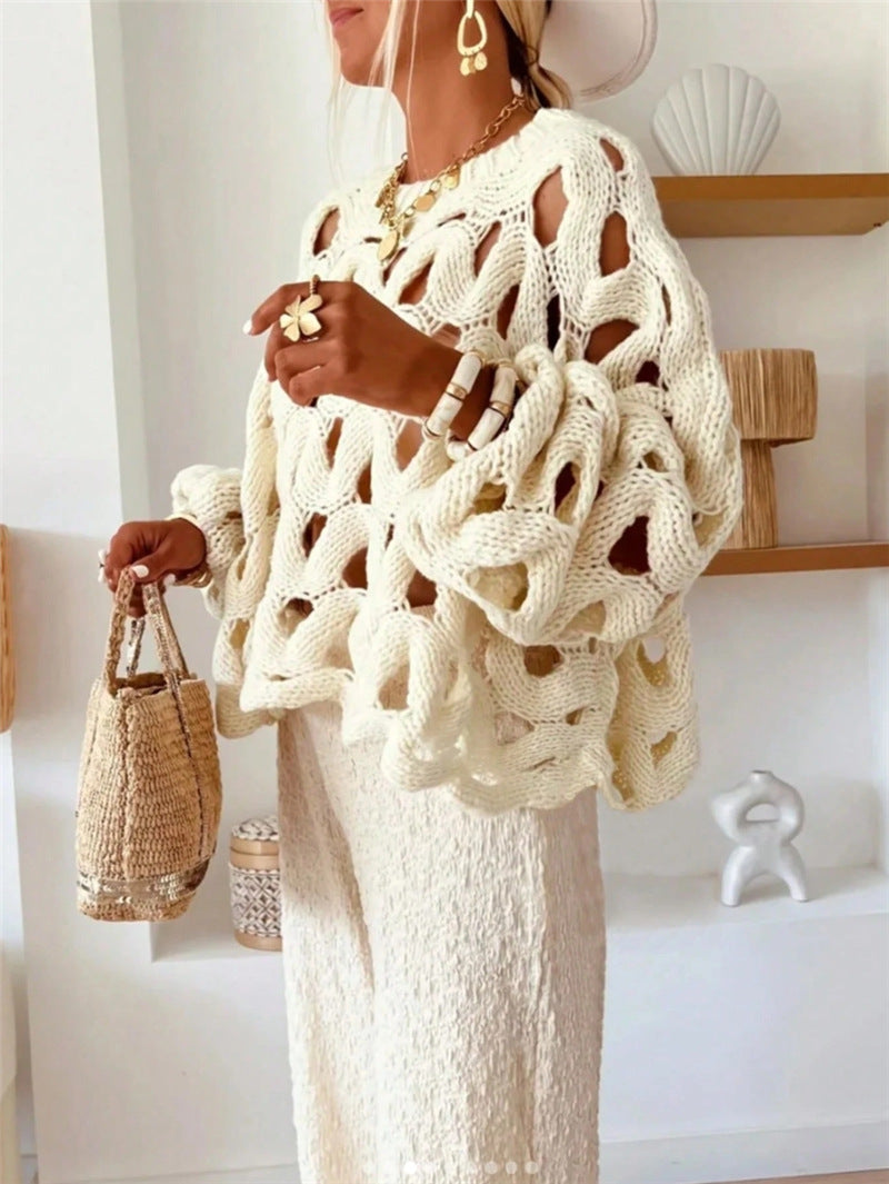 Hannah Open Knit Statement Sweater