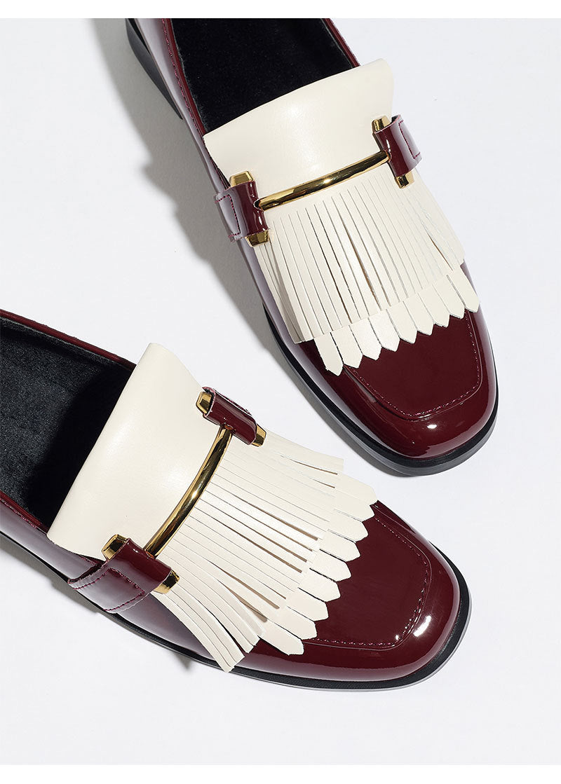 Beatrice Patent Fringe Loafers