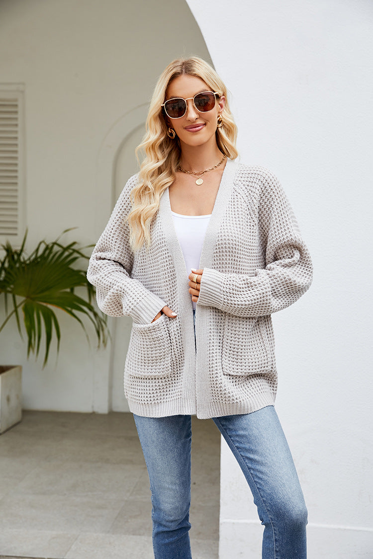 Margo & Main – waffle knit open front cardigan, additional view 11, US women's sizes