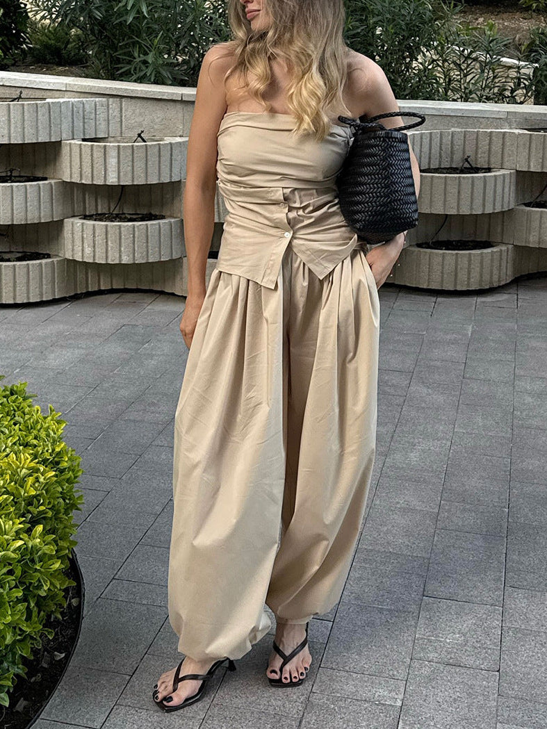 Geraldine Cotton Wide-Leg Balloon Pants