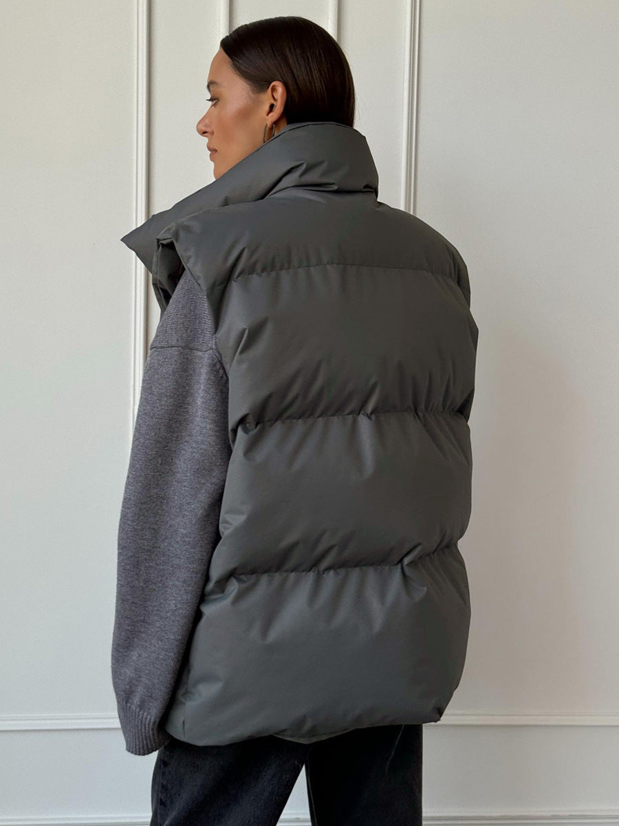 Pia Quilted Stand Collar Puffer Vest