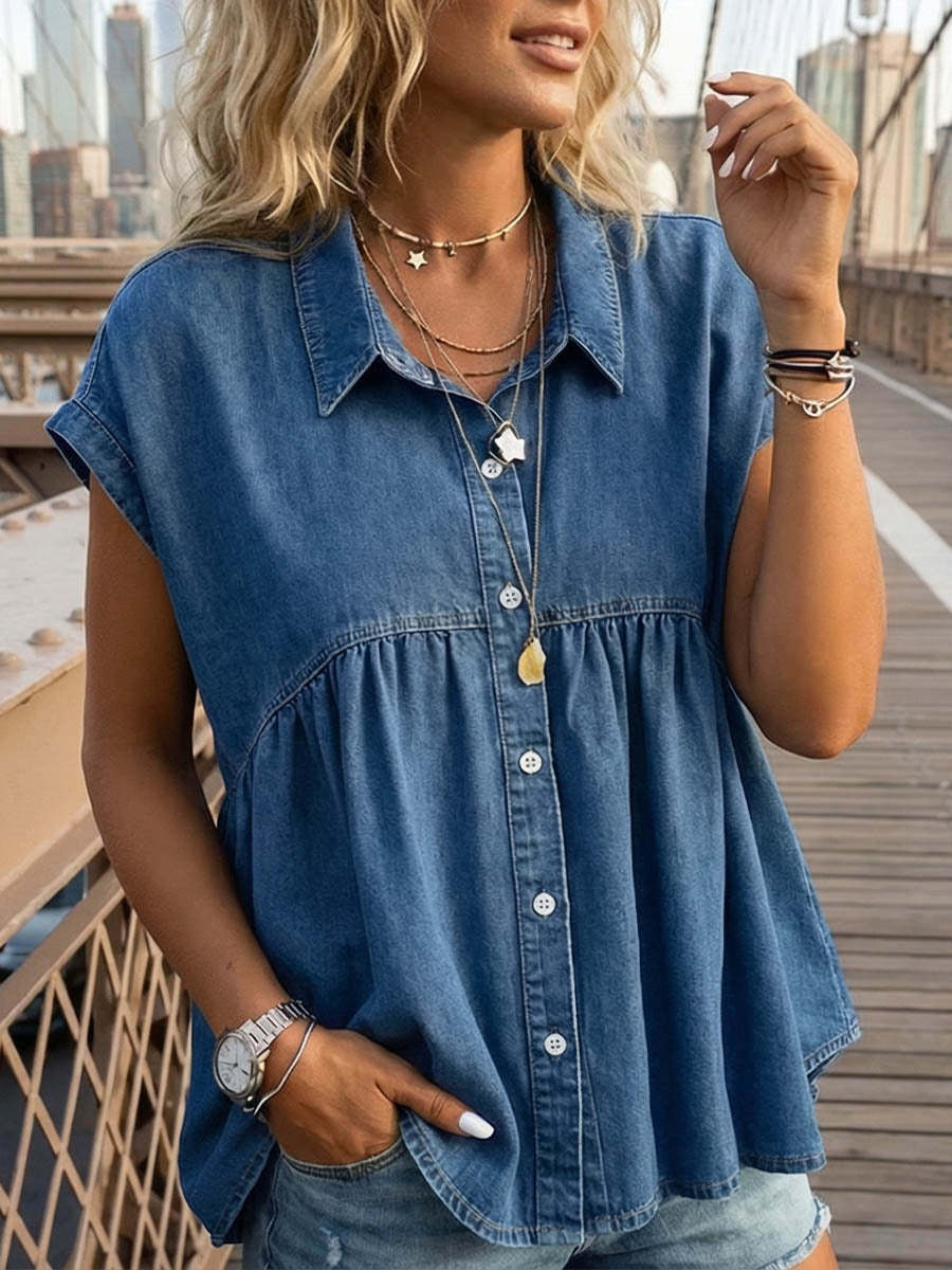 Opal Casual Imitation Denim Blouse