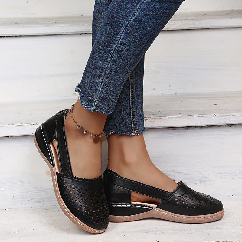 Wide Fit Bunion Shoes Cutout Slip-On Shoes