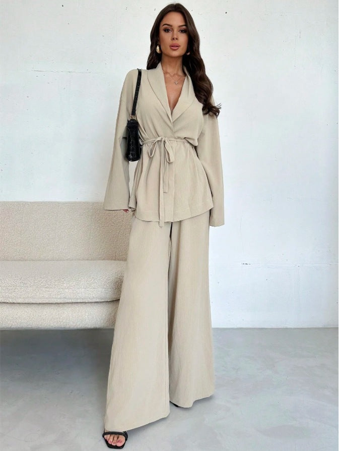 Yara Belted Wide Leg Two Piece Set