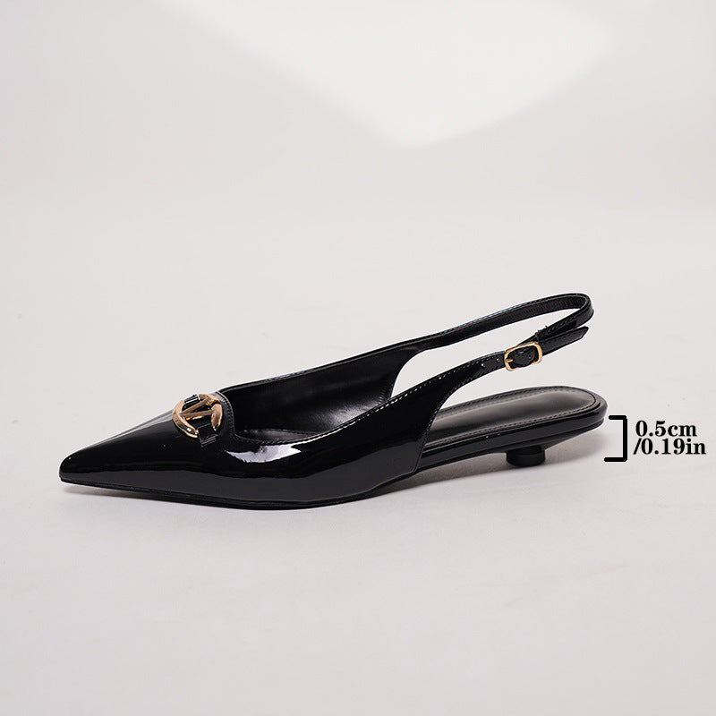 Madeline Patent Slingback Flats