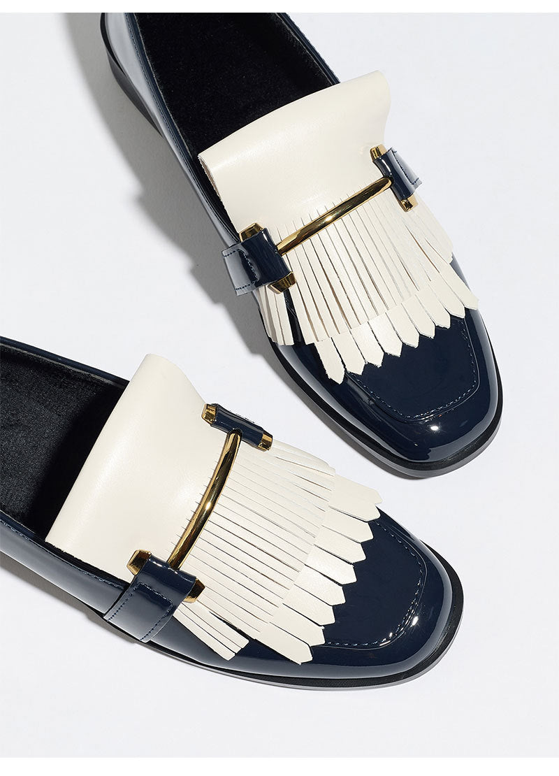 Beatrice Patent Fringe Loafers