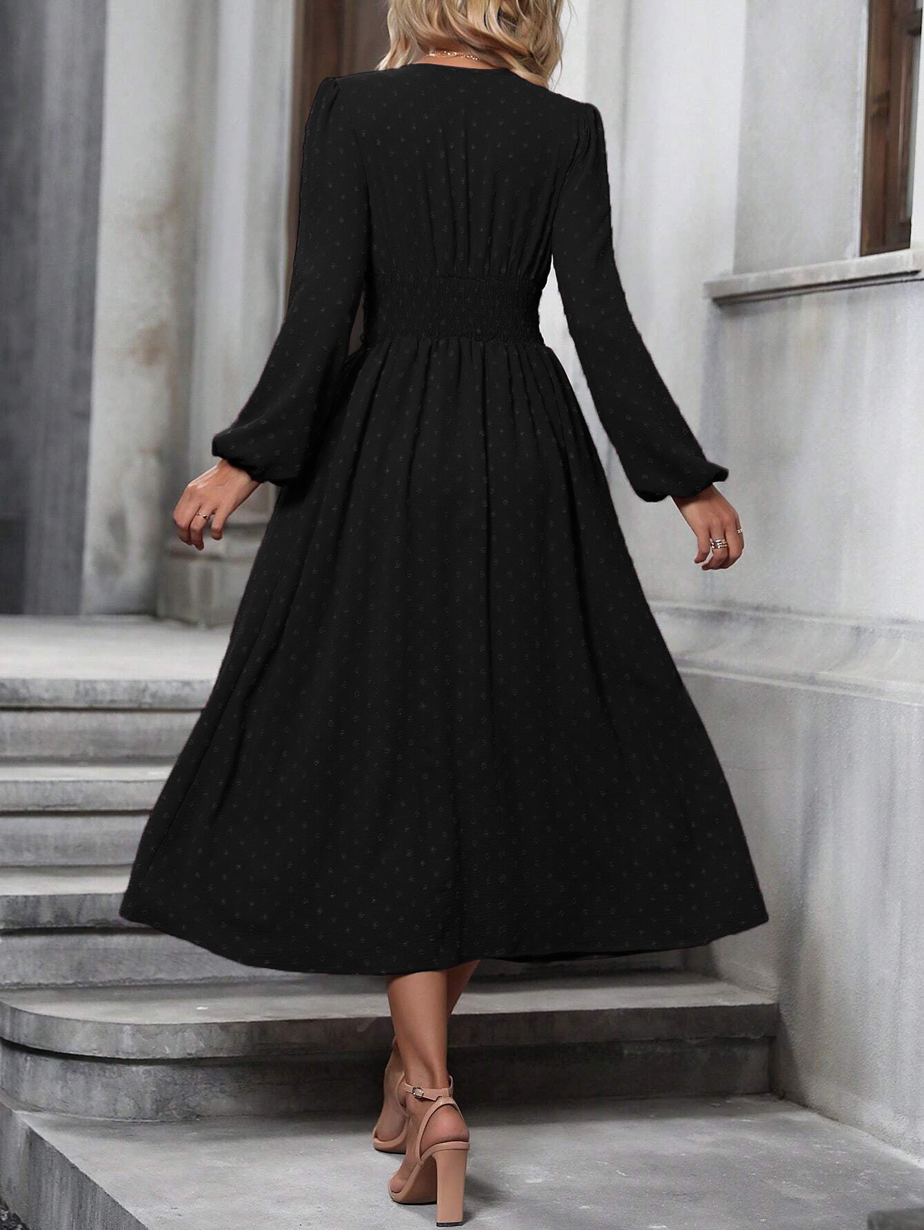 Margo & Main – swiss dot lantern sleeve midi dress, additional view 11, US women's sizes