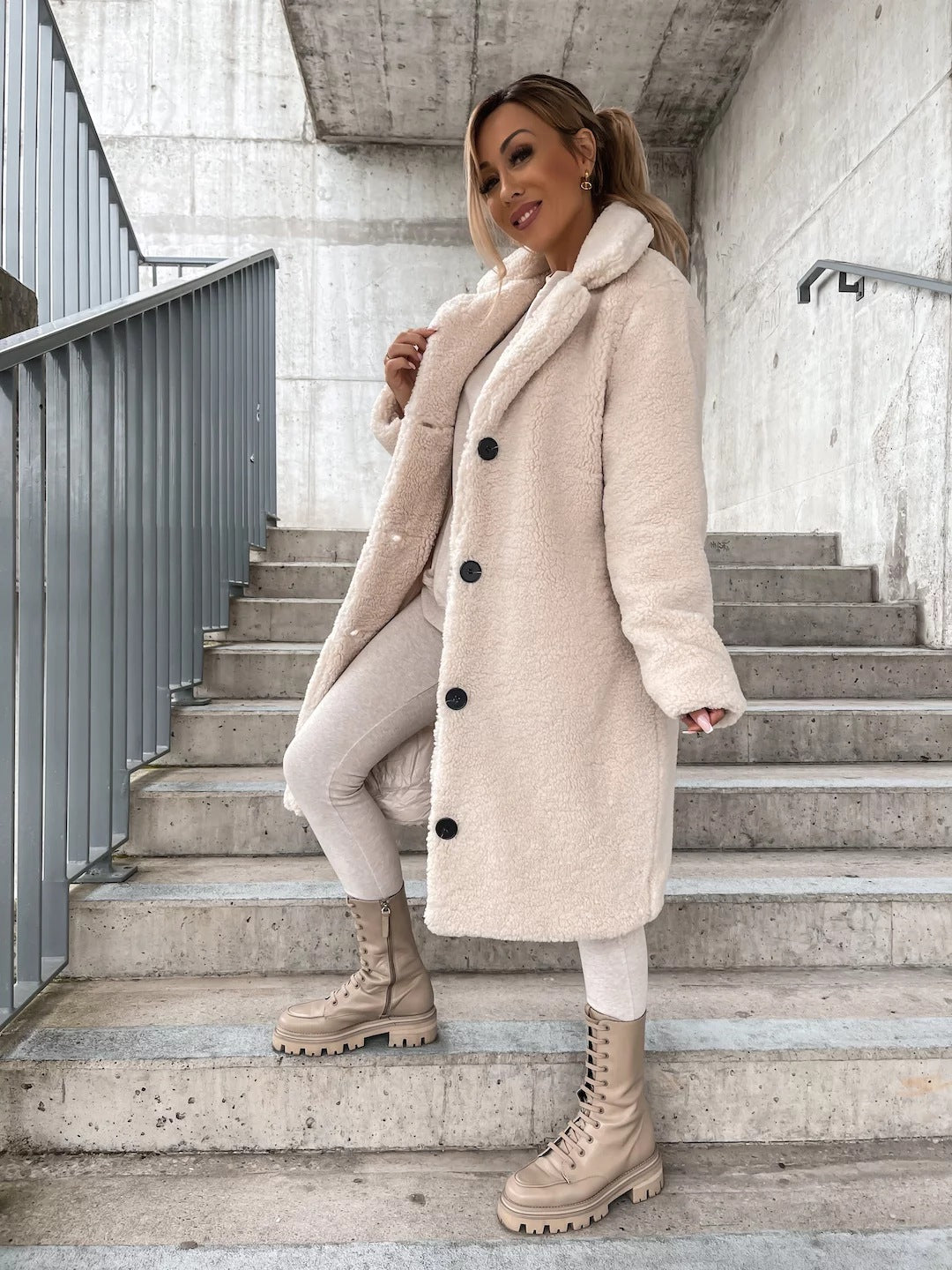 Alfreda Teddy Faux Fur Longline Coat