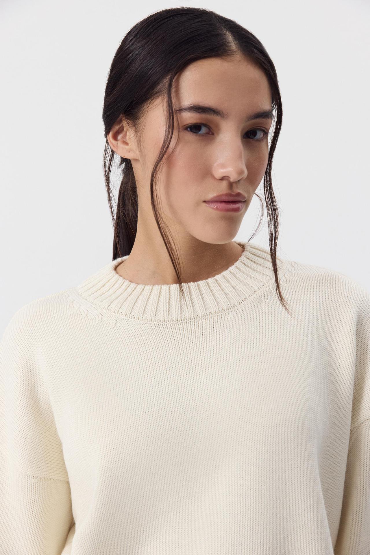 Margo & Main – cotton crew neck drop shoulder sweater, additional view 18, US women's sizes